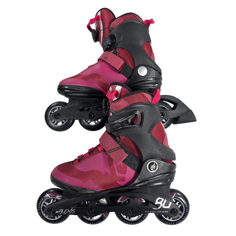 K2 Alexis 80 BOA Inline Skates Womens 7 Raspberry Black Fitness I180200601